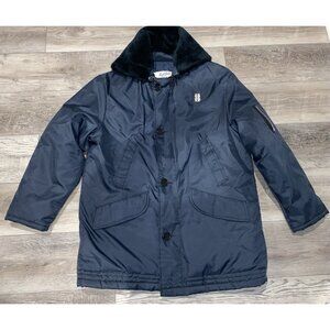 Vtg 80s Flight Jacket Mens Navy Bomber Jacket WPL 10881 Size Large